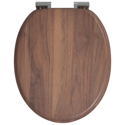 Soft-Close Toilet Seat 2 pcs Brown 44 x 38 cm MDF board