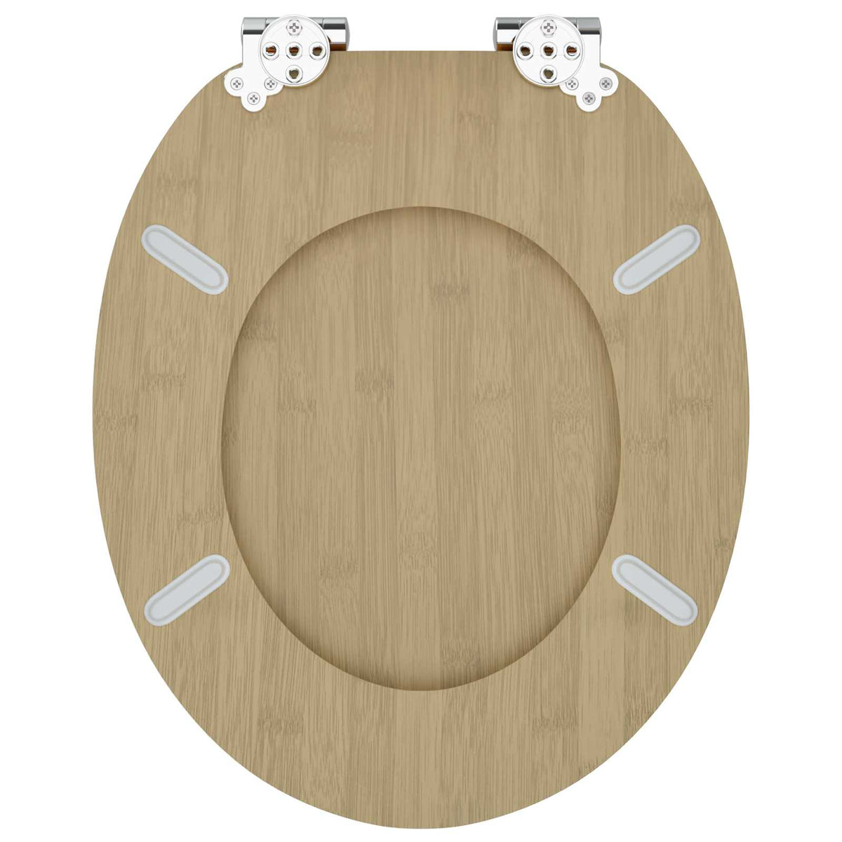 Soft-Close Toilet Seat 2 pcs Light Bamboo Color 44 x 38 cm