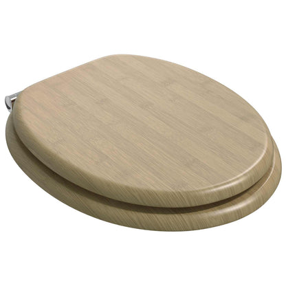 Soft-Close Toilet Seat 2 pcs Light Bamboo Color 44 x 38 cm