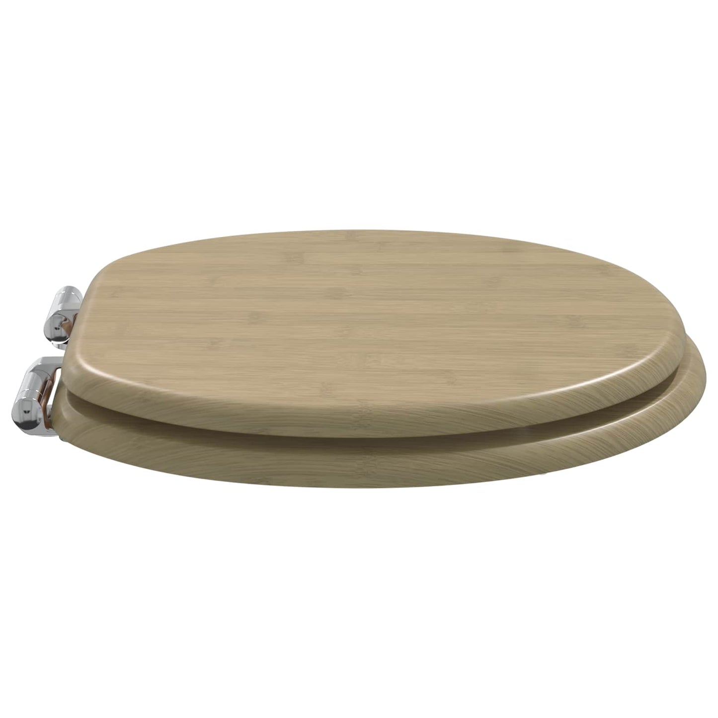Soft-Close Toilet Seat 2 pcs Light Bamboo Color 44 x 38 cm