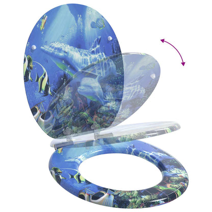 Toilet Seat 2 pcs Blue 44 x 38 cm MDF board