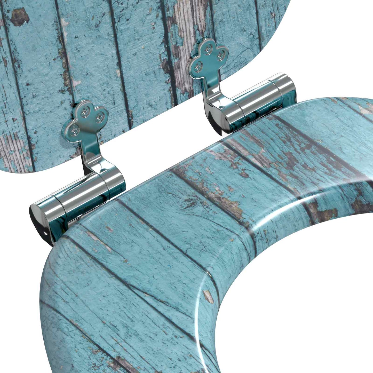 Soft-Close Toilet Seat 2 pcs Blue 44 x 38 cm MDF board