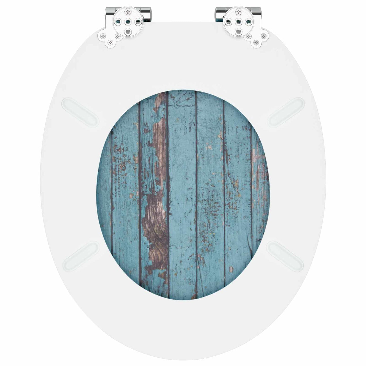 Soft-Close Toilet Seat 2 pcs Blue 44 x 38 cm MDF board