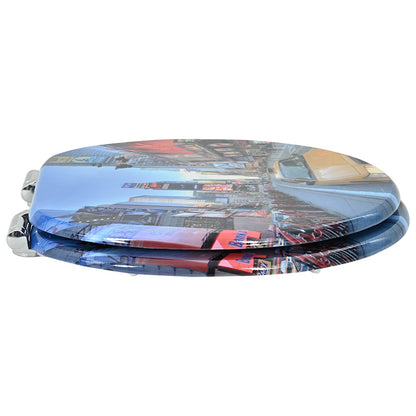 Soft-Close Toilet Seat 2 pcs Multicolour 44 x 38 cm MDF board
