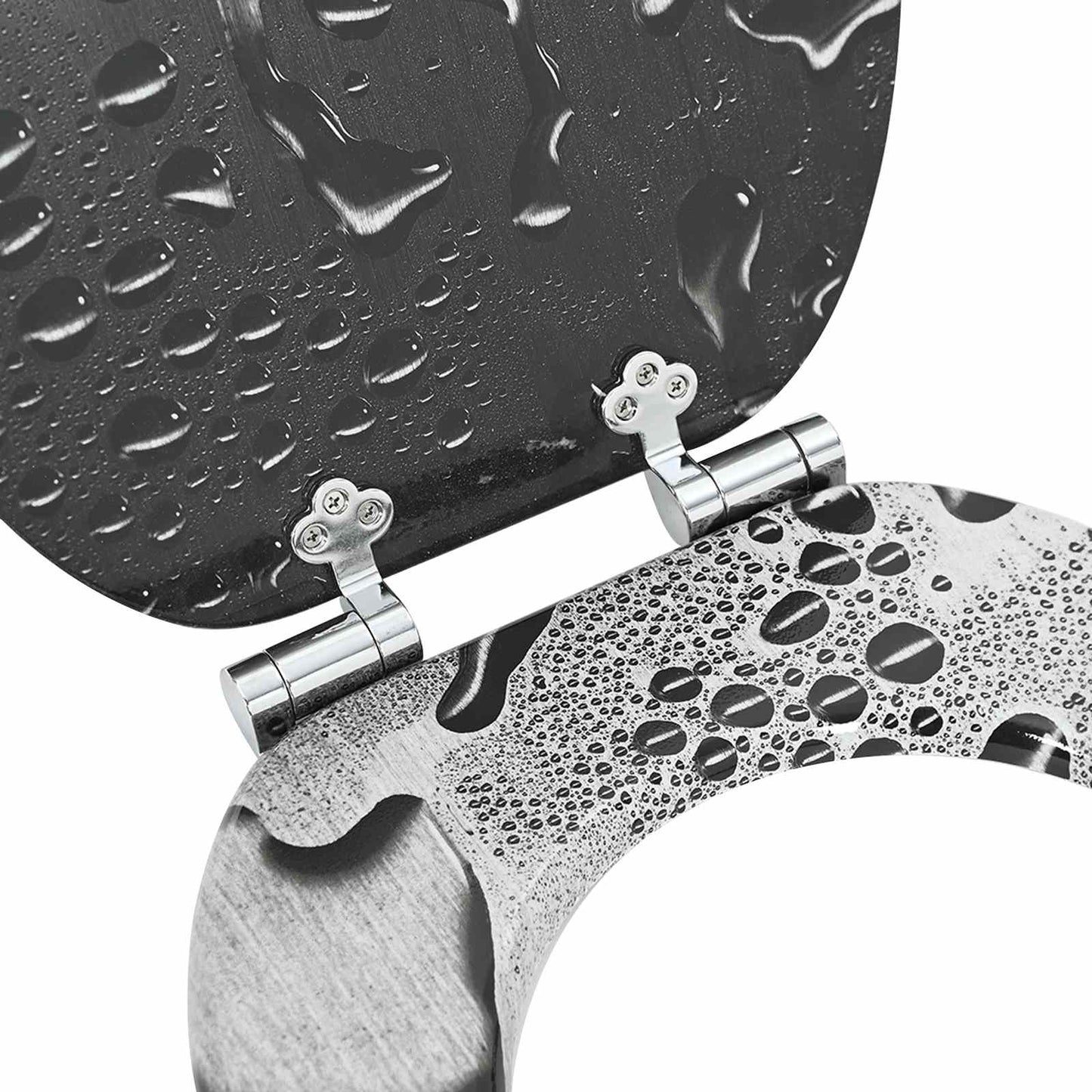 Toilet Seat 2 pcs Grey 44 x 38 cm MDF board