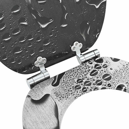 Toilet Seat 2 pcs Grey 44 x 38 cm MDF board