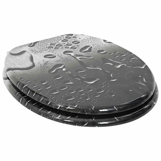 Toilet Seat 2 pcs Grey 44 x 38 cm MDF board