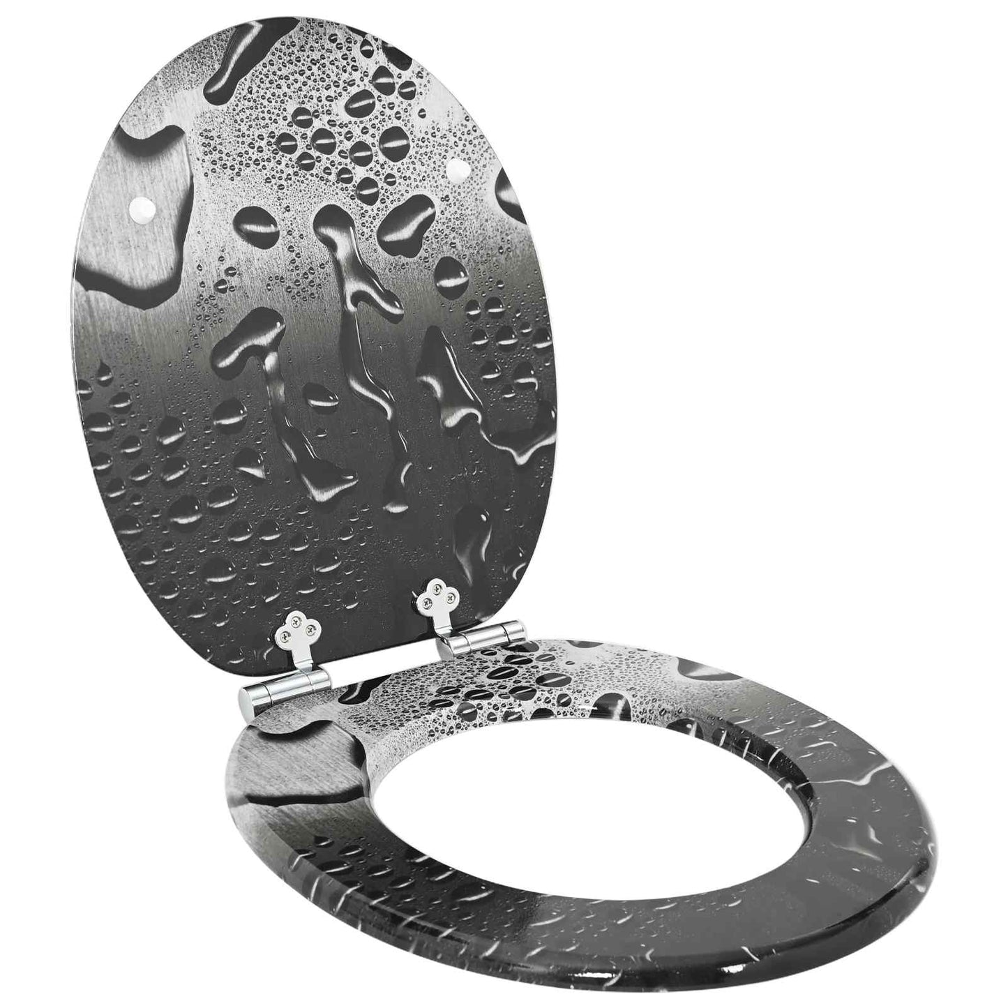 Toilet Seat 2 pcs Grey 44 x 38 cm MDF board