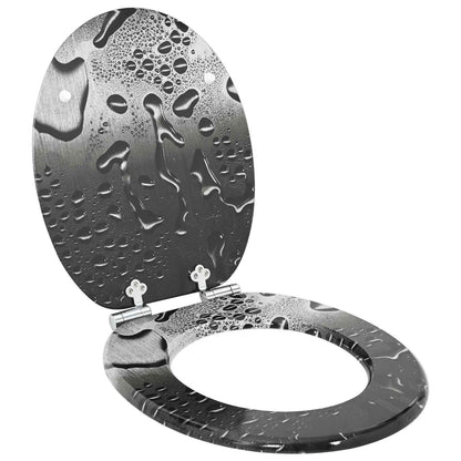 Toilet Seat 2 pcs Grey 44 x 38 cm MDF board