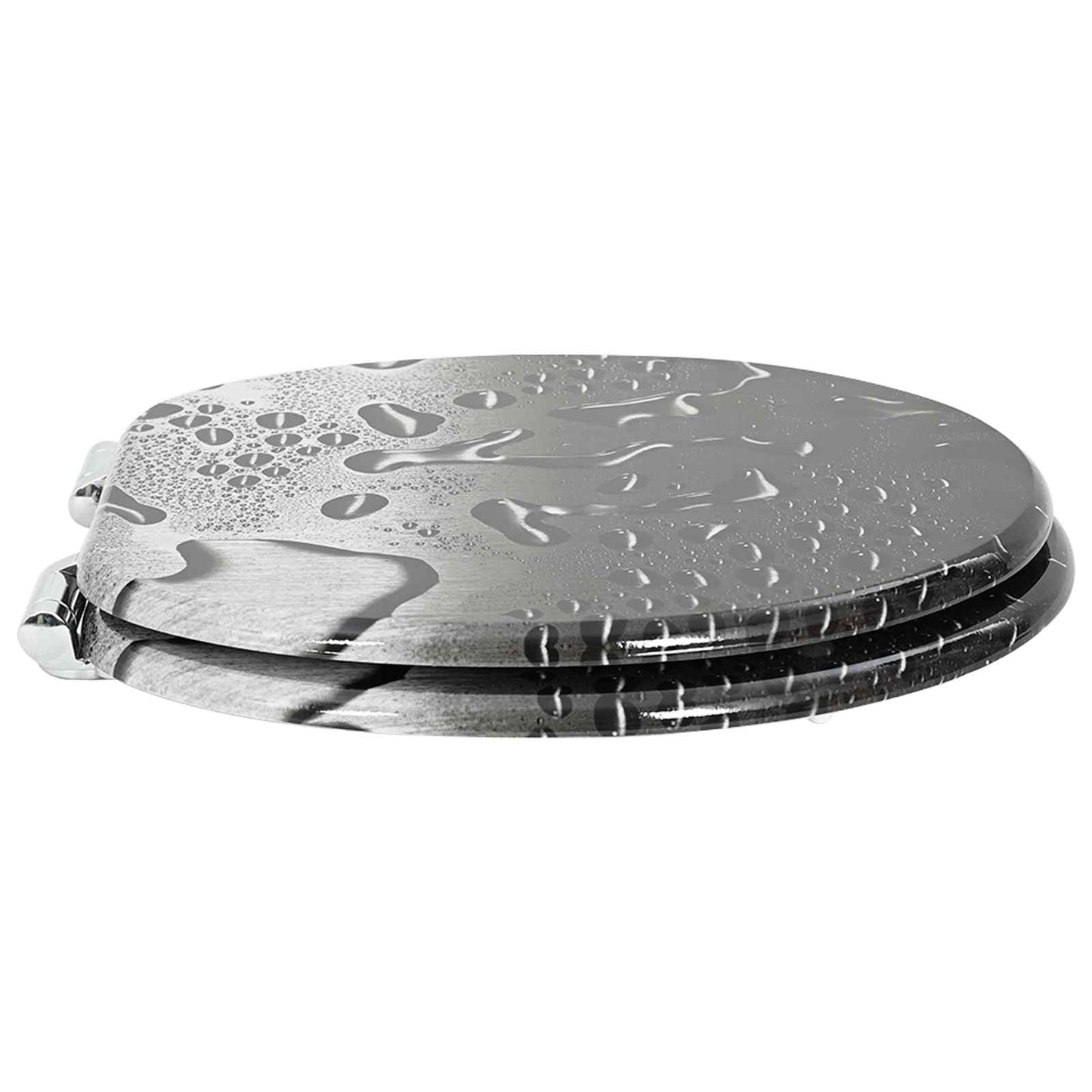 Toilet Seat 2 pcs Grey 44 x 38 cm MDF board