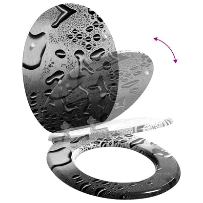 Toilet Seat 2 pcs Grey 44 x 38 cm MDF board