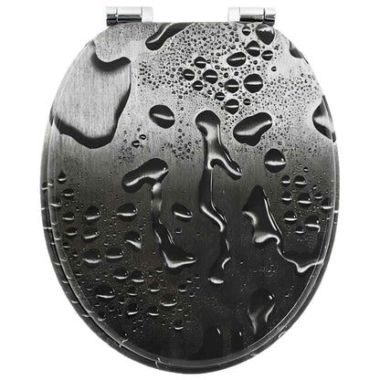 Toilet Seat 2 pcs Grey 44 x 38 cm MDF board