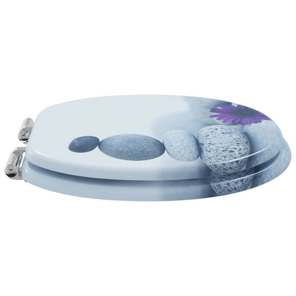 Toilet Seat 2 pcs Grey 44 x 38 cm MDF board