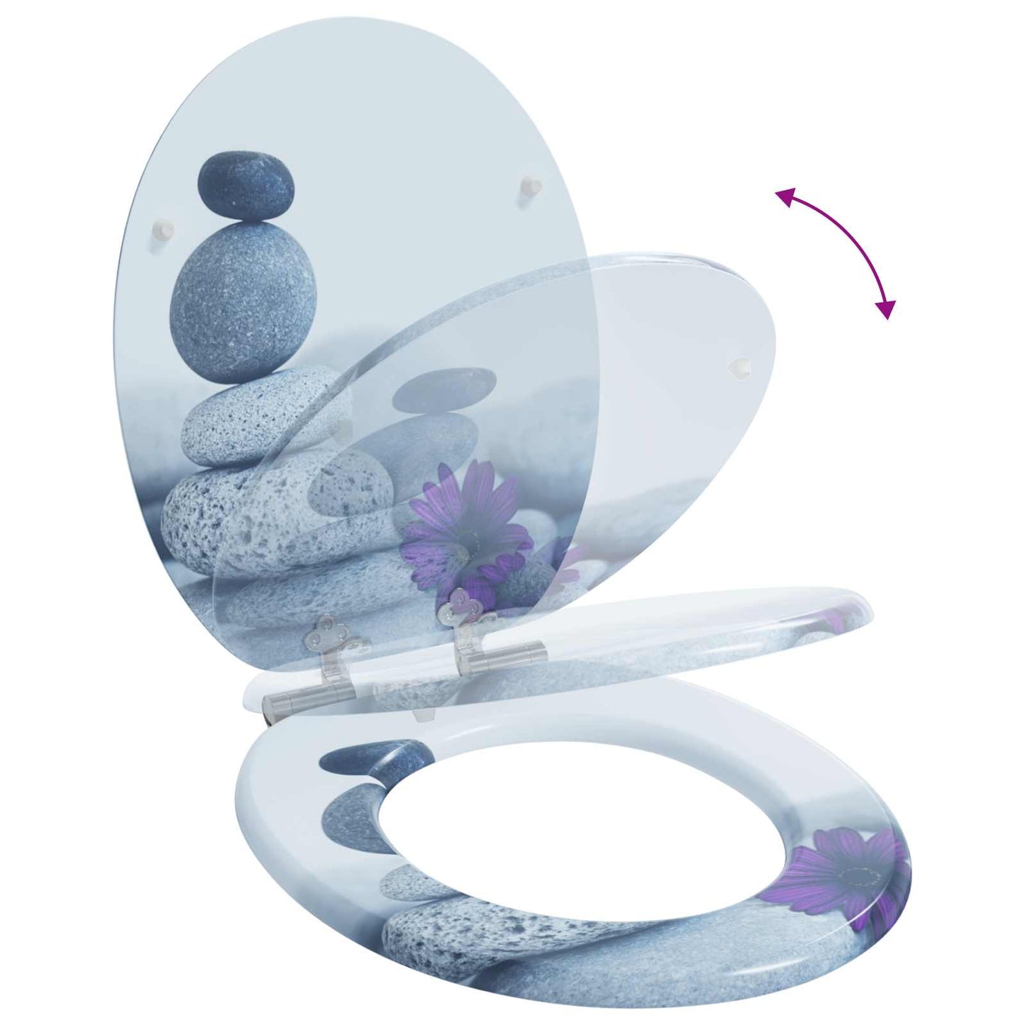 Toilet Seat 2 pcs Grey 44 x 38 cm MDF board