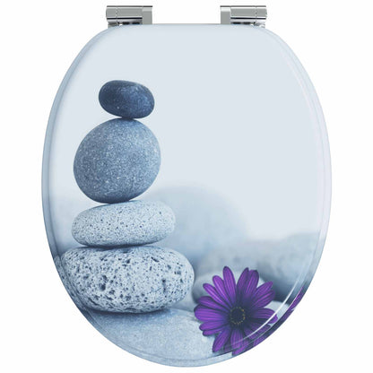 Toilet Seat 2 pcs Grey 44 x 38 cm MDF board