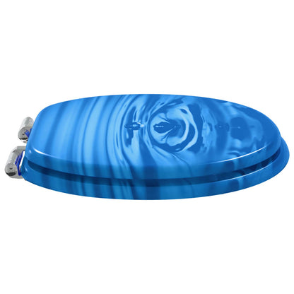 Soft-Close Toilet Seat 2 pcs Blue Drop 44 x 38 cm MDF board