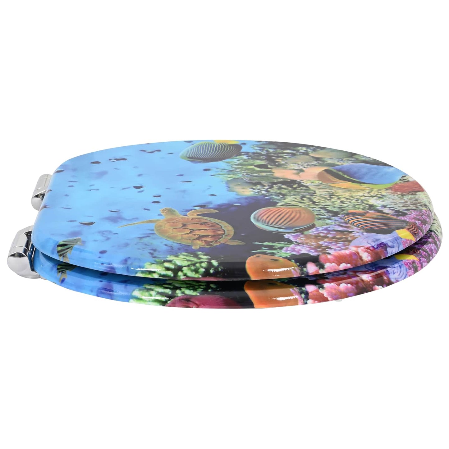 Soft-Close Toilet Seat 2 pcs Deep Sea Blue 44 x 38 cm MDF board