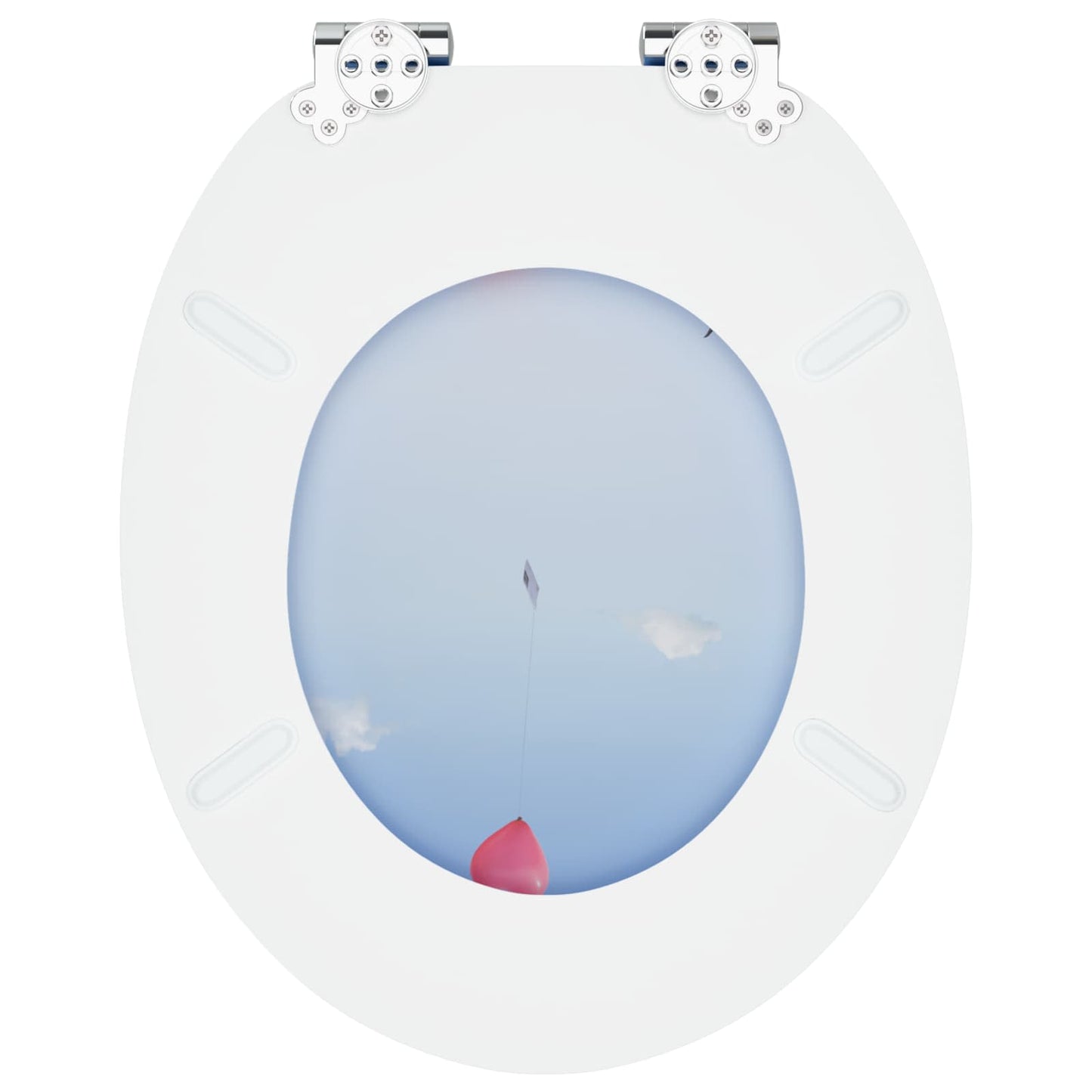 Soft-Close Toilet Seat 2 pcs Blue 44 x 38 cm MDF board