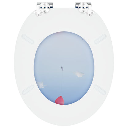 Soft-Close Toilet Seat 2 pcs Blue 44 x 38 cm MDF board