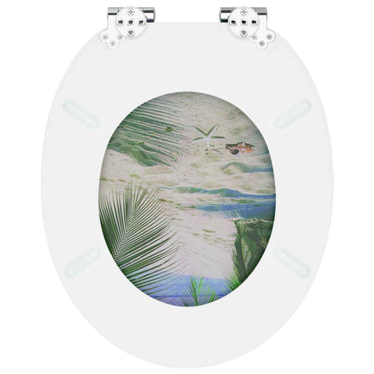 Soft-Close Toilet Seat 2 pcs Green 44 x 38 cm MDF board