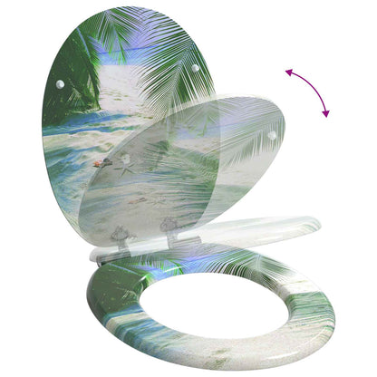 Soft-Close Toilet Seat 2 pcs Green 44 x 38 cm MDF board