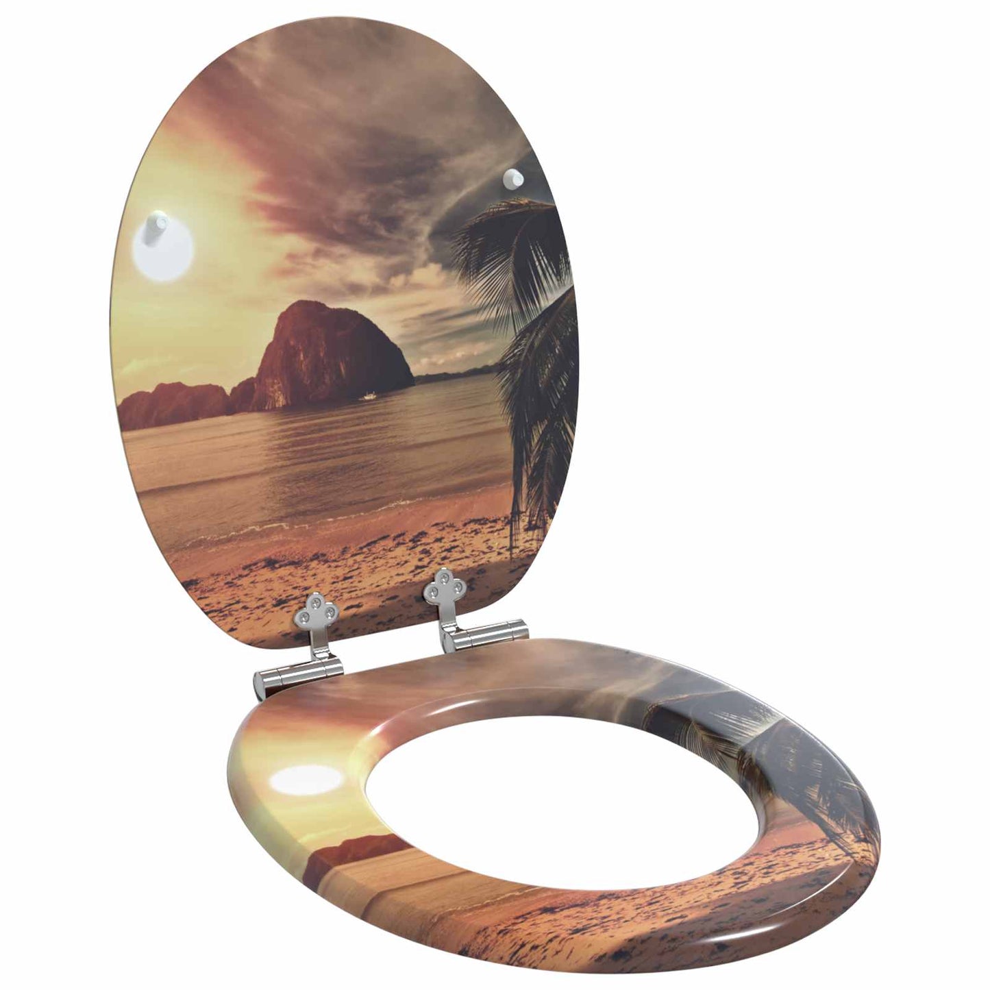 Soft-Close Toilet Seat 2 pcs Orange 44 x 38 cm MDF board