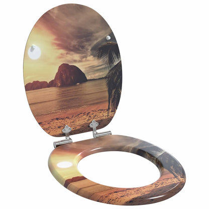 Soft-Close Toilet Seat 2 pcs Orange 44 x 38 cm MDF board