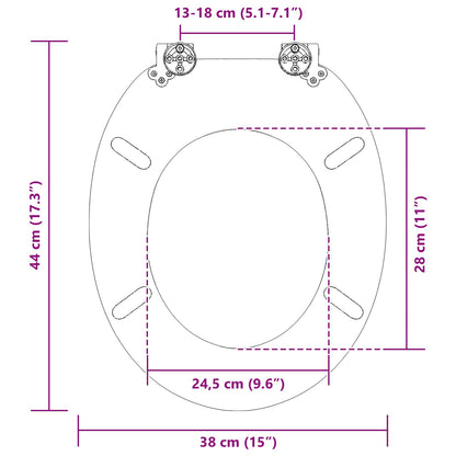 Soft-Close Toilet Seat 2 pcs Orange 44 x 38 cm MDF board