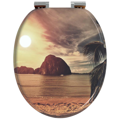 Soft-Close Toilet Seat 2 pcs Orange 44 x 38 cm MDF board