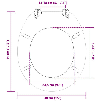 Soft-Close Toilet Seat 2 pcs Grey 44 x 38 cm MDF board