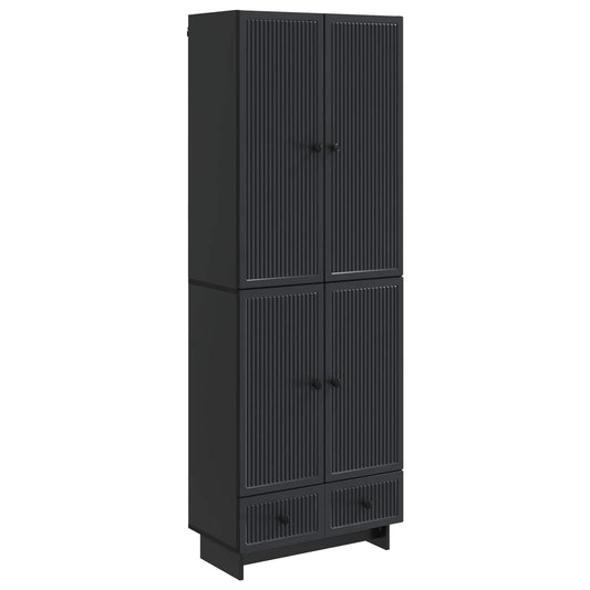 Cabinet Set 2 pcs Black Engineered Wood