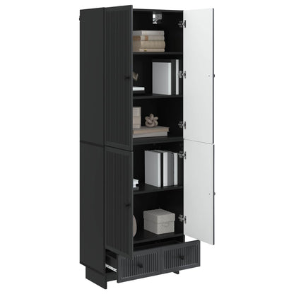 Cabinet Set 2 pcs Black 66 x 34.5 x 95 cm Engineered Wood