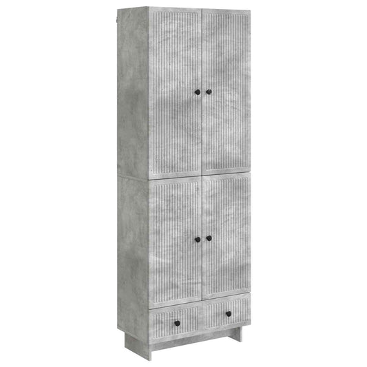 Cabinet Set 2 pcs Concrete Grey Engineered Wood