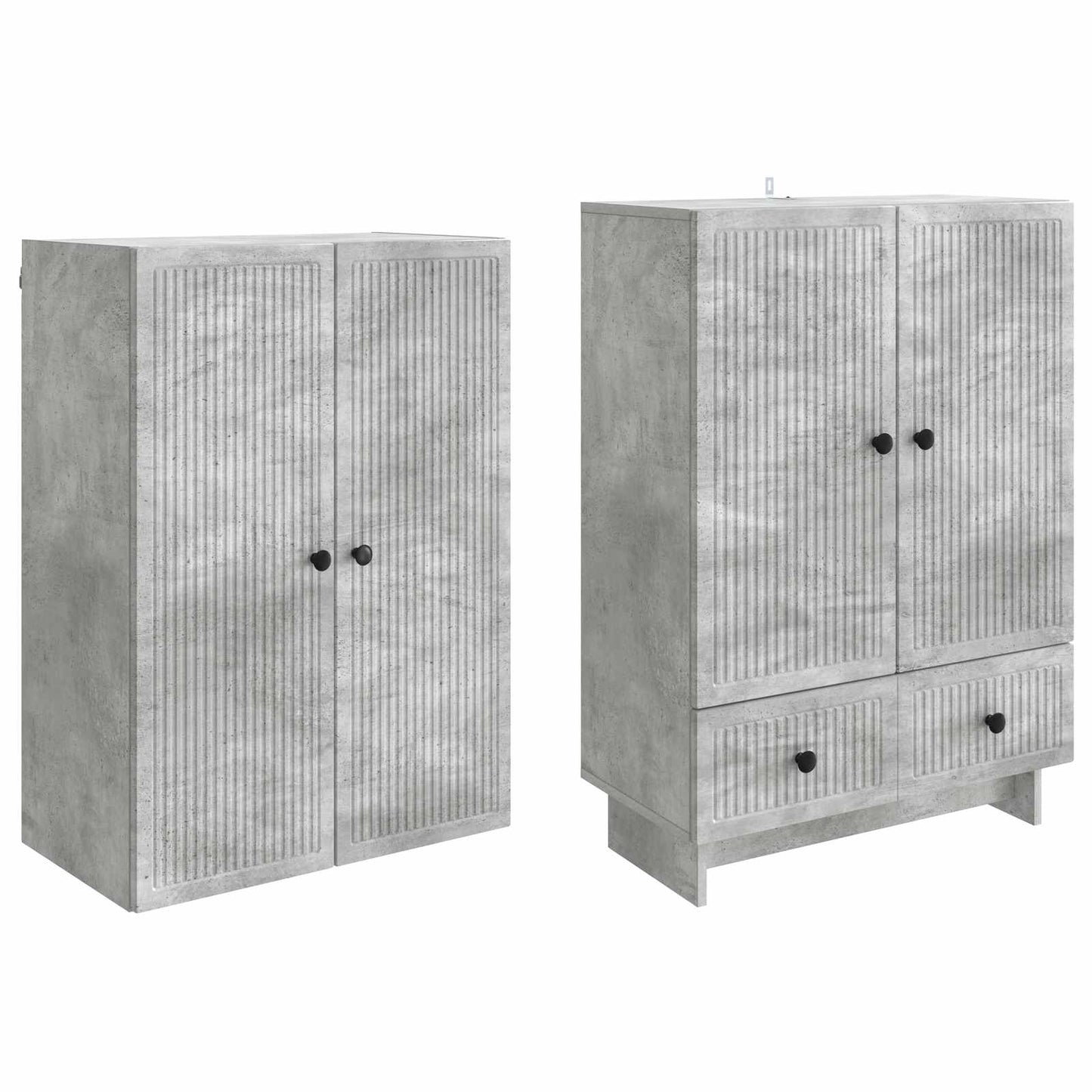 Cabinet Set 2 pcs Concrete Grey 66 x 34.5 x 95 cm