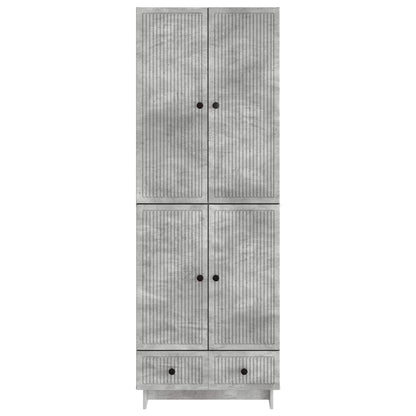 Cabinet Set 2 pcs Concrete Grey 66 x 34.5 x 95 cm