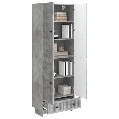 Cabinet Set 2 pcs Concrete Grey 66 x 34.5 x 95 cm