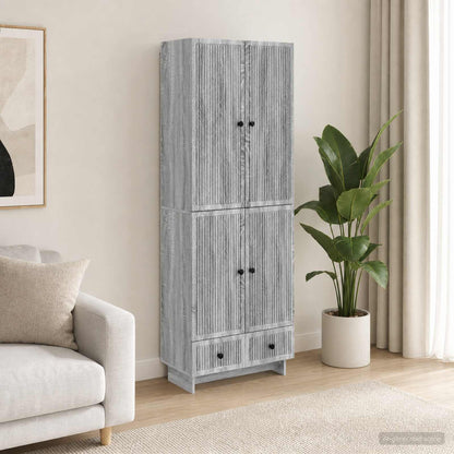 Cabinet Set 2 pcs Grey Sonoma Engineered Wood