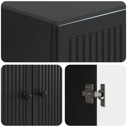 Cabinet Set 2 pcs Black Engineered Wood