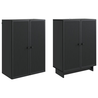 Cabinet Set 2 pcs Black 66 x 34.5 x 90 cm Engineered Wood
