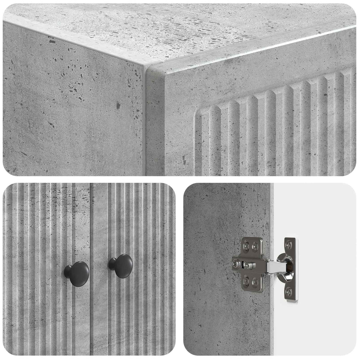 Cabinet Set 2 pcs Concrete Grey Engineered Wood