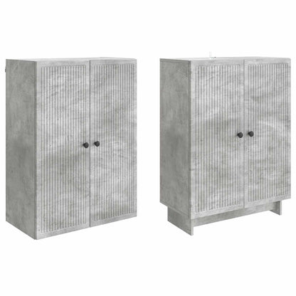 Cabinet Set 2 pcs Concrete Grey 66 x 34.5 x 90 cm