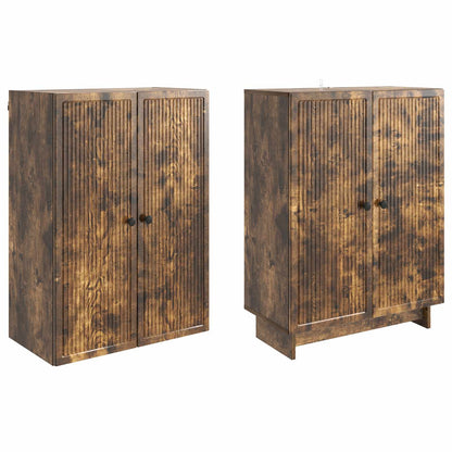Cabinet Set 2 pcs Smoked Oak 66 x 34.5 x 90 cm Engineered Wood