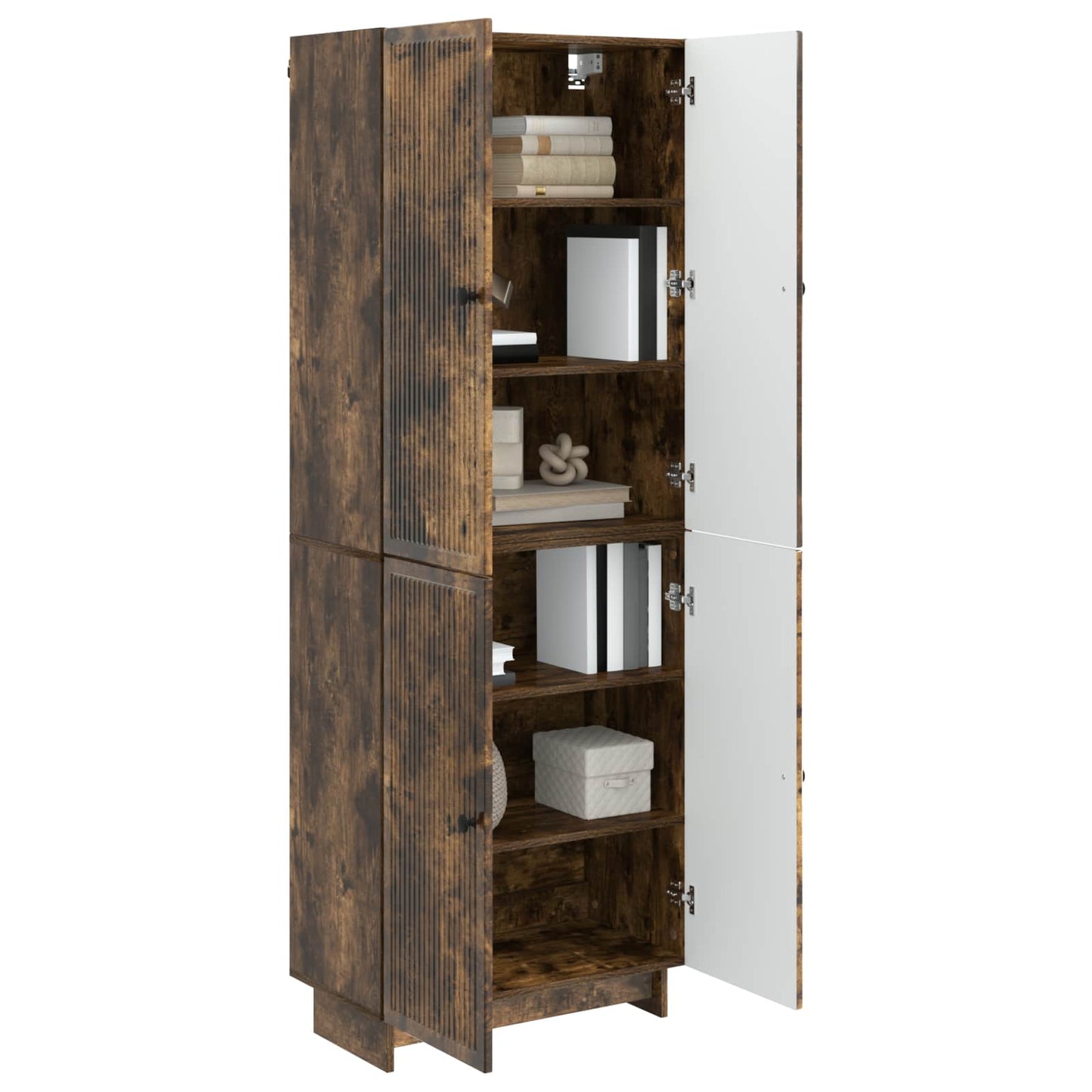 Cabinet Set 2 pcs Smoked Oak 66 x 34.5 x 90 cm Engineered Wood