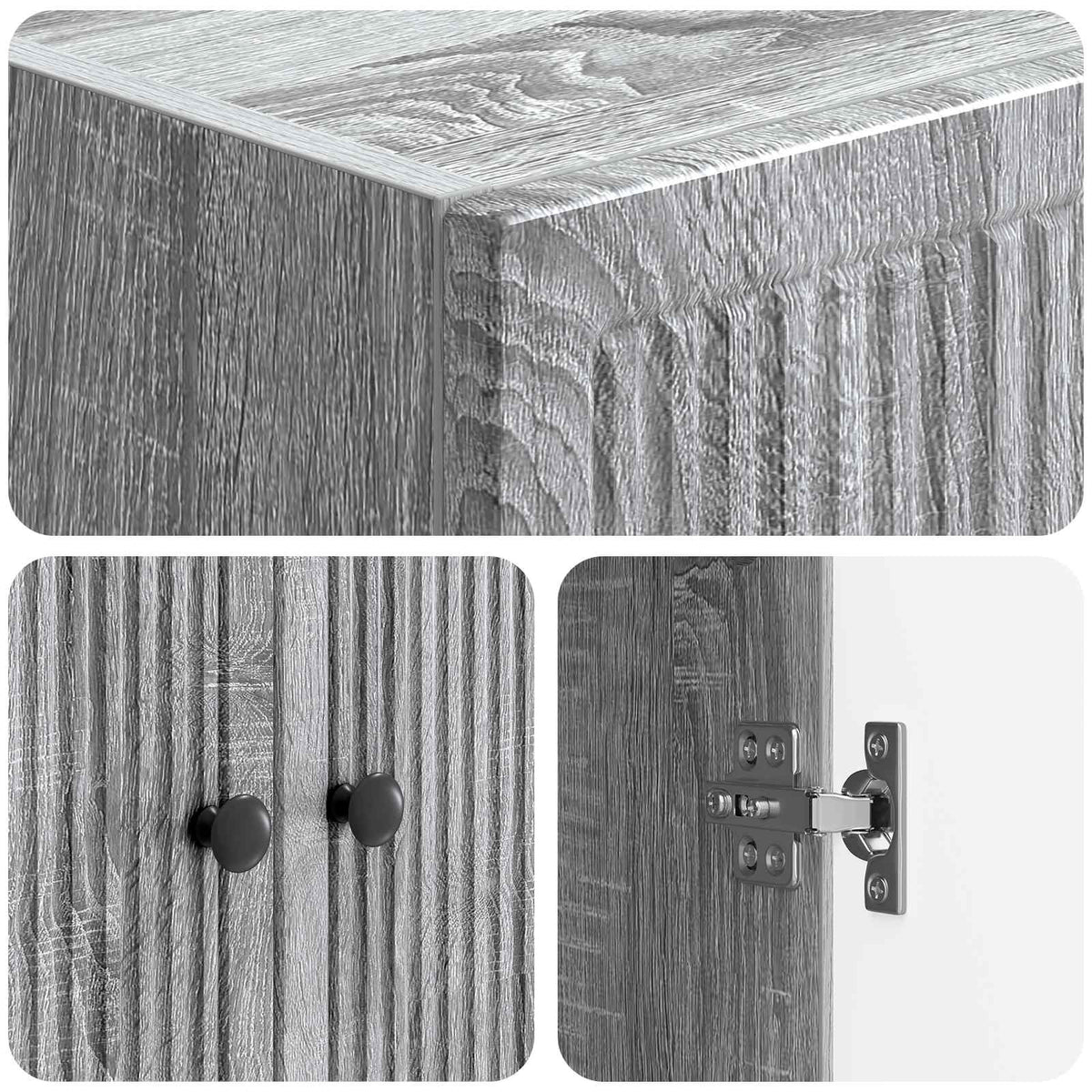 Cabinet Set 2 pcs Grey Sonoma Engineered Wood