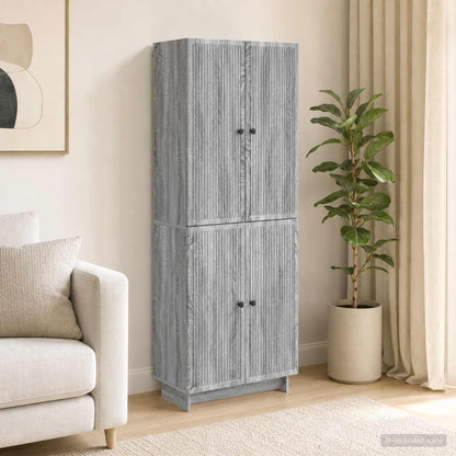 Cabinet Set 2 pcs Grey Sonoma Engineered Wood