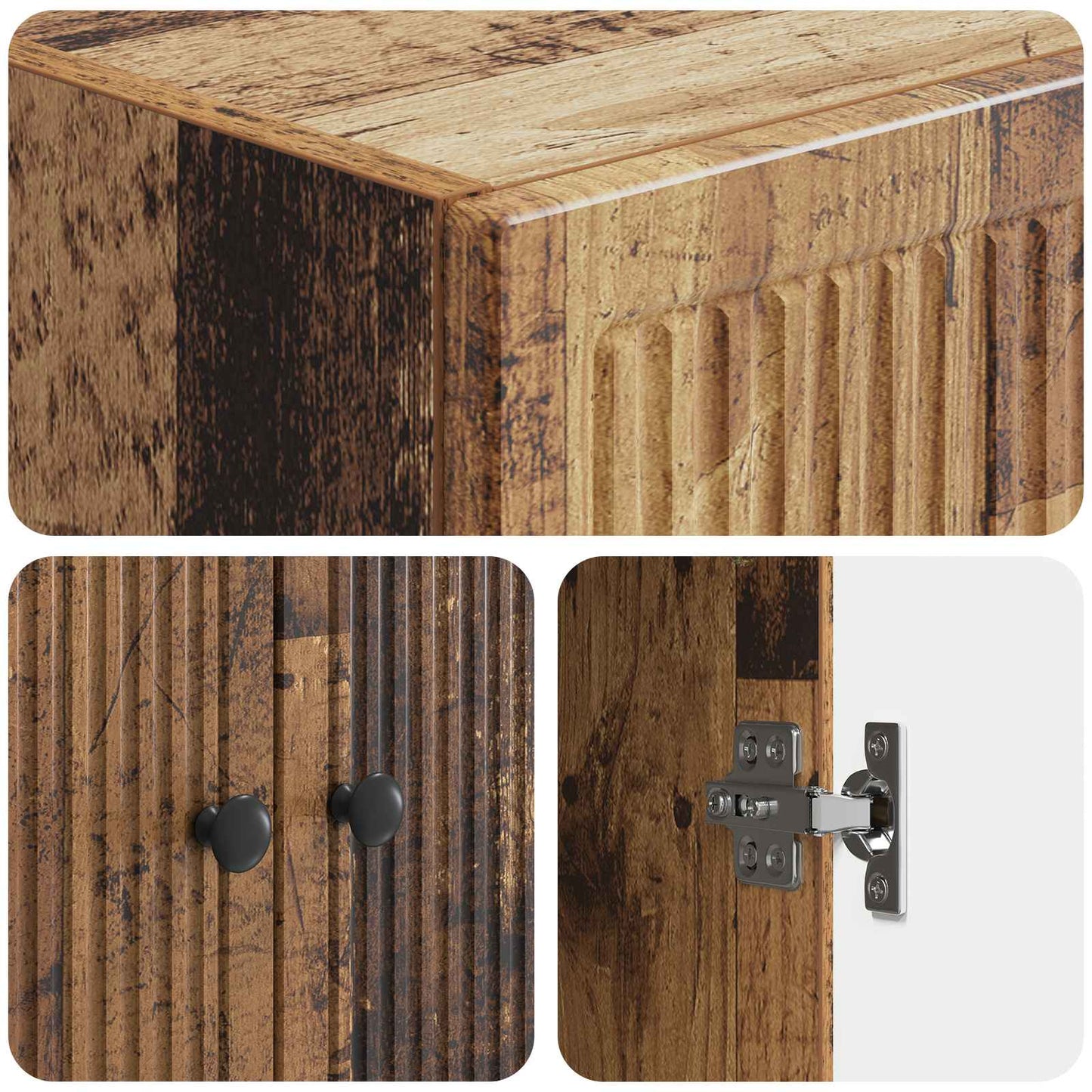 Cabinet Set 2 pcs Old Wood Engineered Wood