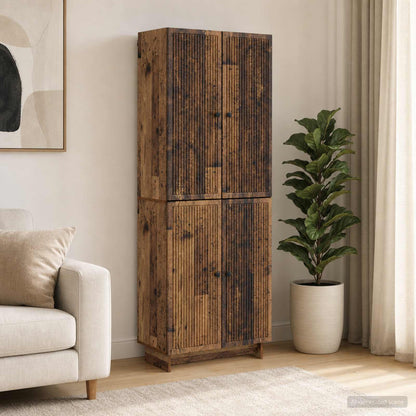 Cabinet Set 2 pcs Old Wood Engineered Wood