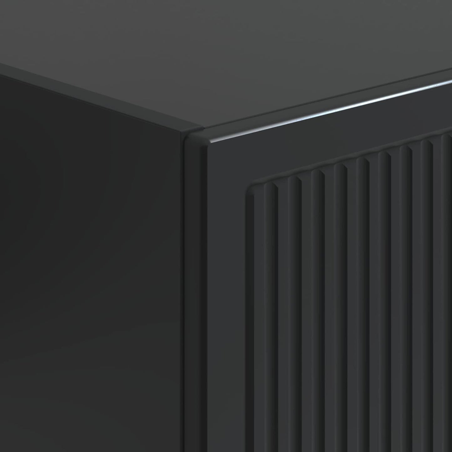 Cabinet Set 2 pcs Black Engineered Wood