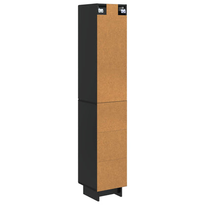 Cabinet Set 2 pcs Black 34.5 x 33 x 90 cm Engineered Wood