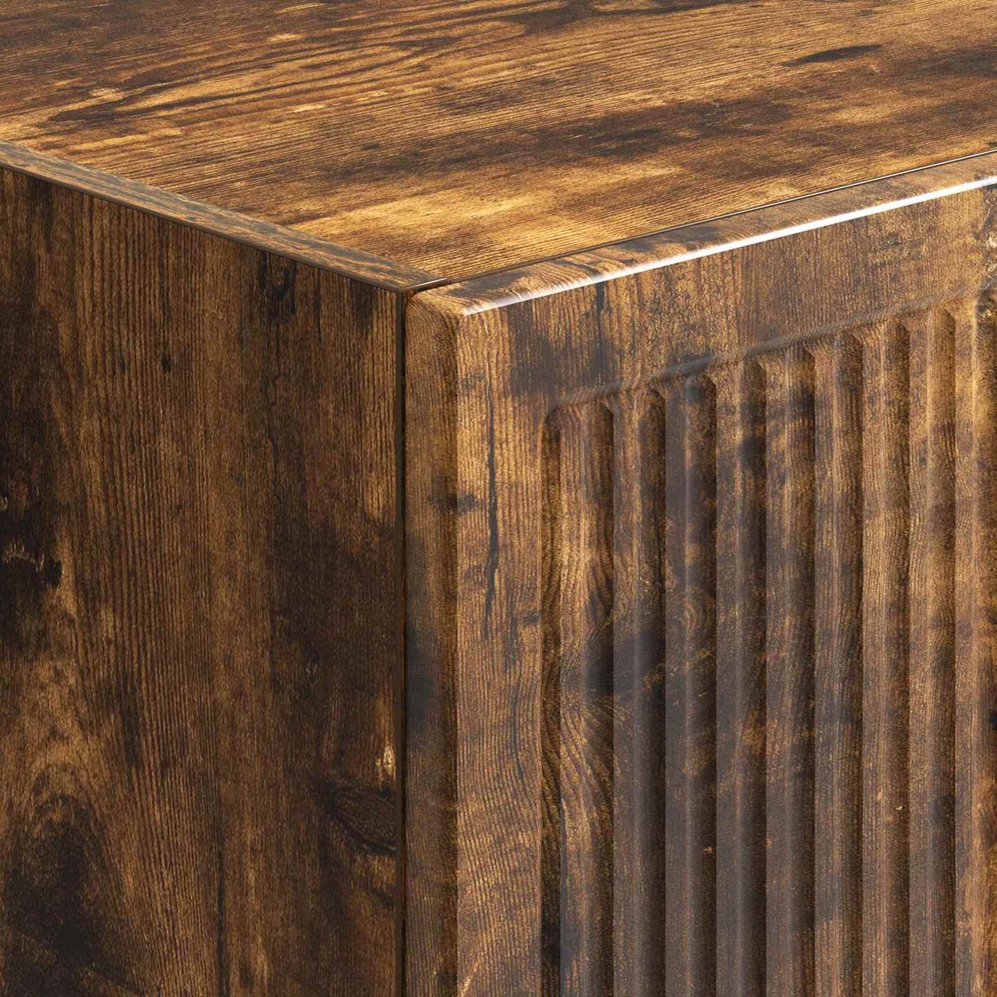 Cabinet Set 2 pcs Smoked Oak Engineered Wood